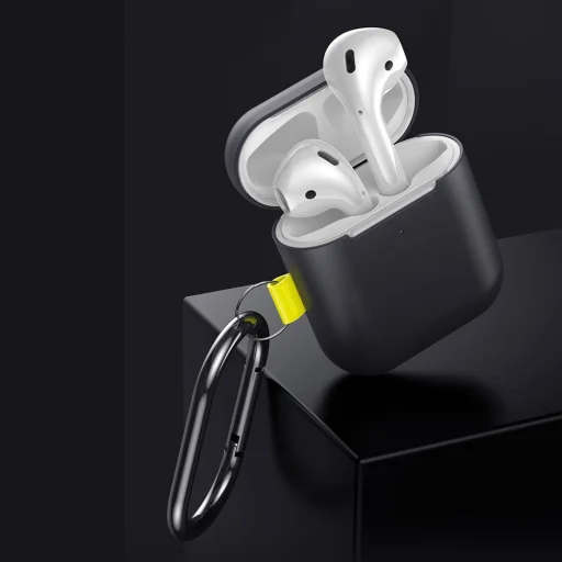 Baseus Let's go AirPods szilikon tok Airpods 1/2 + karabiner (WIAPPOD-CGY) - 8