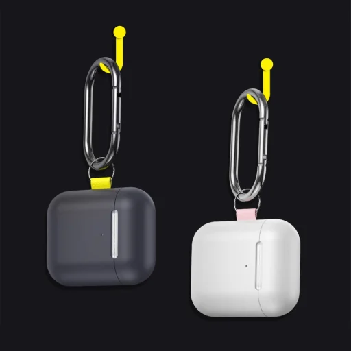 Baseus Let's go AirPods szilikon tok Airpods 1/2 + karabiner (WIAPPOD-CGY) - 9