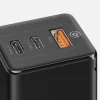 Baseus GaN hálózati gyorstöltő PPS 65W USB / 2x USB Type-C QC 3.0 Power Delivery SCP FCP AFC (gallium nitride) fekete (CCGAN-B01) thumbnail