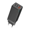 Baseus GaN hálózati gyorstöltő PPS 65W USB / 2x USB Type-C QC 3.0 Power Delivery SCP FCP AFC (gallium nitride) fekete (CCGAN-B01) thumbnail