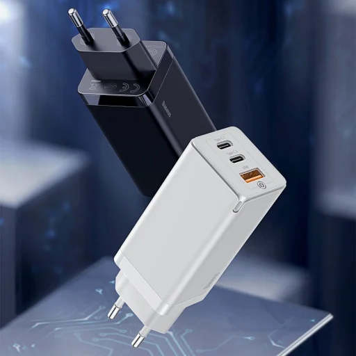 Baseus GaN hálózati gyorstöltő PPS 65W USB / 2x USB Type-C QC 3.0 Power Delivery SCP FCP AFC (gallium nitride) fekete (CCGAN-B01) - 6
