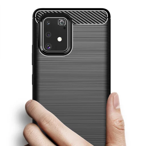  Techsuit - Karbonszilikon - Samsung Galaxy S10 Lite - Fekete tok - 4