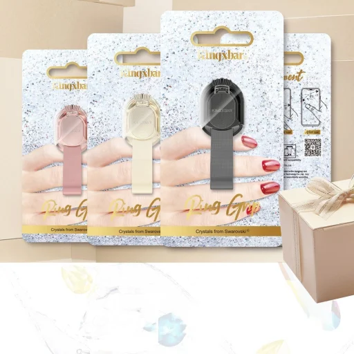 Kingxbar Princess Series öntapadós gyűrű alakú Telefontartó ujjtámasz arany - 6