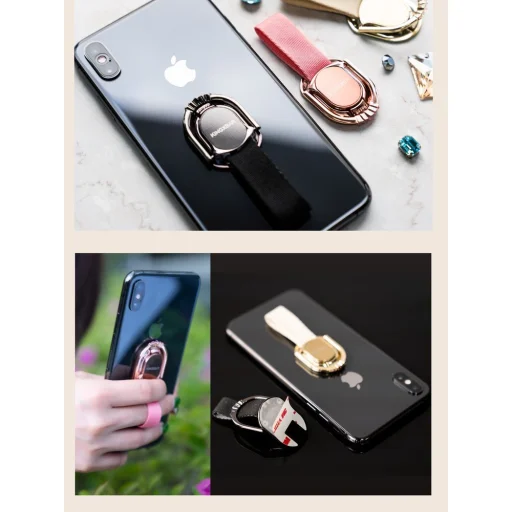 Kingxbar Princess Series öntapadós gyűrű alakú Telefontartó ujjtámasz arany - 7