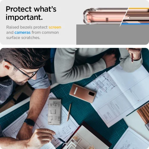 Spigen hybrid S tok Samsung Note 20 kihajtható támasszal crystal clear színben - 6