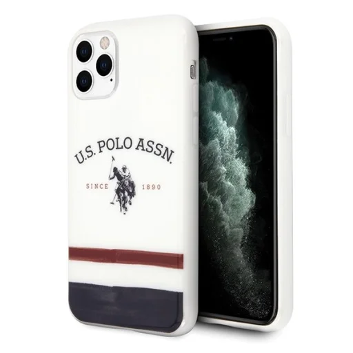 U.S. POLO ASSN. Tricolor Pattern Collection USHCN58PCSTRB tok iPhone 11 Pro fehér - 1