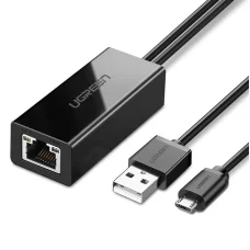 Ugreen külső hálózati adapter USB 100Mbps Chromecasthez 1m kábellel fekete (30985)