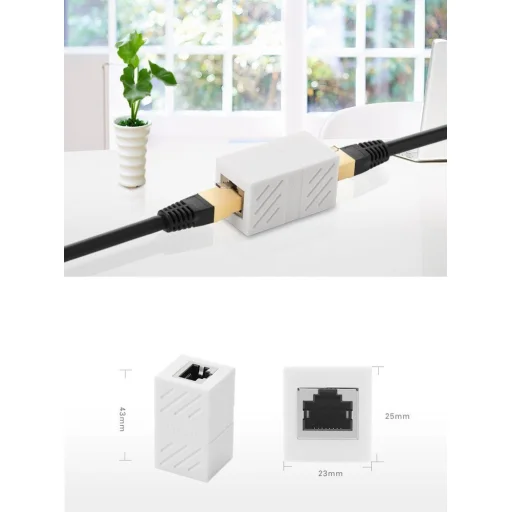 Ugreen hálózati kábel hosszabbító adapter RJ45 fehér (20311) - 3
