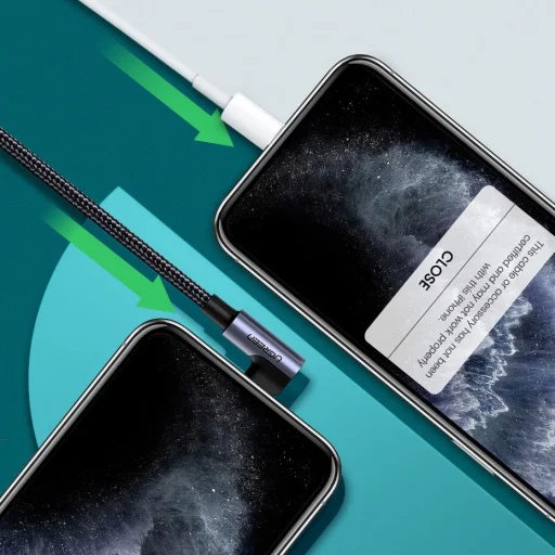 Ugreen MFI Elbow döntött USB Type C - Lightning kábel PD 3A 1,5m szürke (60764 US305) - 11