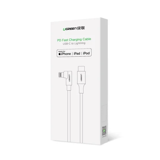 Ugreen MFI Elbow döntött USB Type C - Lightning kábel PD 3A 1,5m szürke (60764 US305) - 16