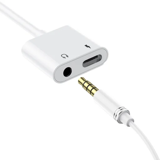 Dudao USB Type C - USB Type C / 3.5mm mini jack audio és töltés adapter fehér (L13T) - 4