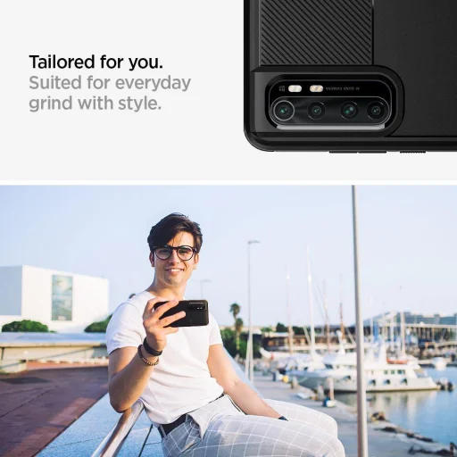 Spigen Rugged armor tok Xiaomi Mi Note 10 Lite matt fekete - 5