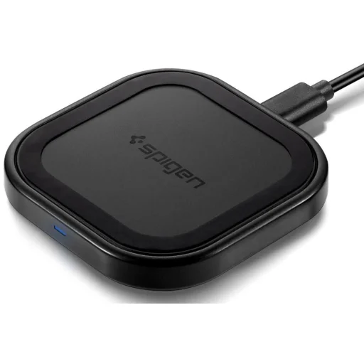 Spigen Essential F309W vezeték nélküli Qi gyorstöltő 10W Fekete (000CH26041) - 1