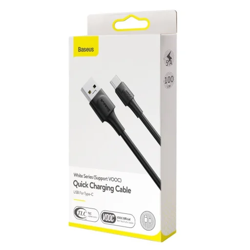 Baseus USB - USB Type C kábel VOOC Quick Charge 3.0 5 A 1m fekete (CATSW-F01) - 16