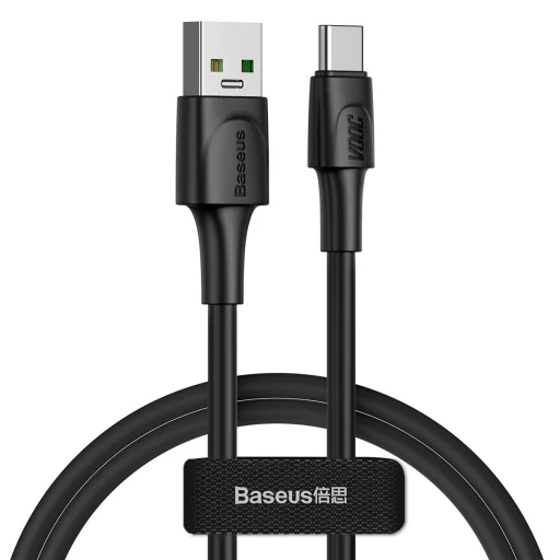 Baseus USB - USB Type C kábel VOOC Quick Charge 3.0 5 A 1m fekete (CATSW-F01) - 1