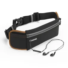 Ugreen fényvisszaverő csíkos futó övtáska fülhallgató kivezetéssel fekete (20818 LP112)