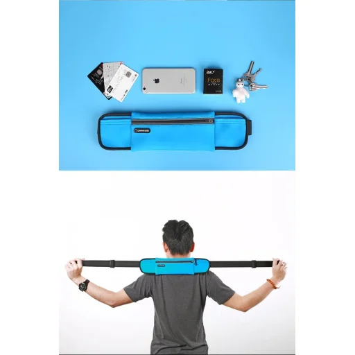 Ugreen fényvisszaverő csíkos futó övtáska fülhallgató kivezetéssel fekete (20818 LP112) - 13