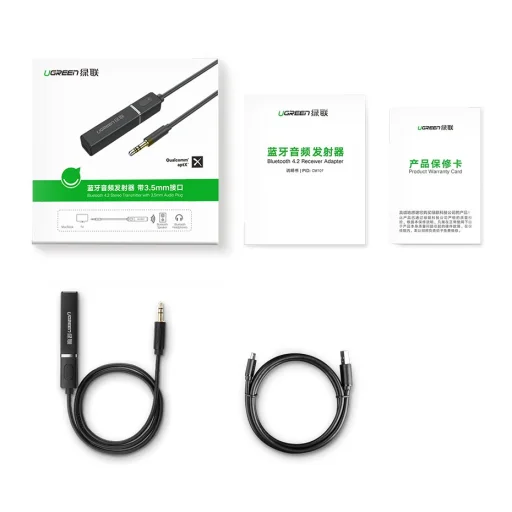 Ugreen Bluetooth 4.2 vezeték nélküli audio átalakító adapter 3.5 mm mini jack fekete (40761 CM107) - 14