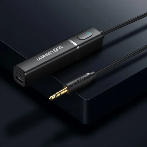 Ugreen Bluetooth 4.2 vezeték nélküli audio átalakító adapter 3.5 mm mini jack fekete (40761 CM107) - 3