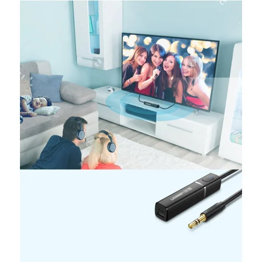 Ugreen Bluetooth 4.2 vezeték nélküli audio átalakító adapter 3.5 mm mini jack fekete (40761 CM107) - 6