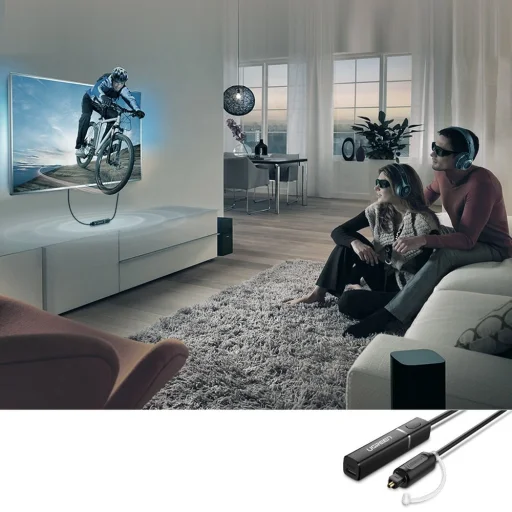 Ugreen Bluetooth 4.2 vezeték nélküli audio átalakító adapter Toslink fekete (50213 CM150) - 6