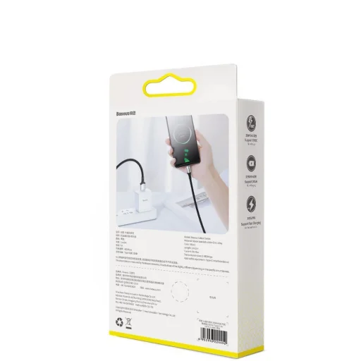 Baseus Cafule Nylon harisnyázott USB/USB-Type C kábel VOOC QC 3.0 5A 2m fekete (CATKLF-VB01) - 13