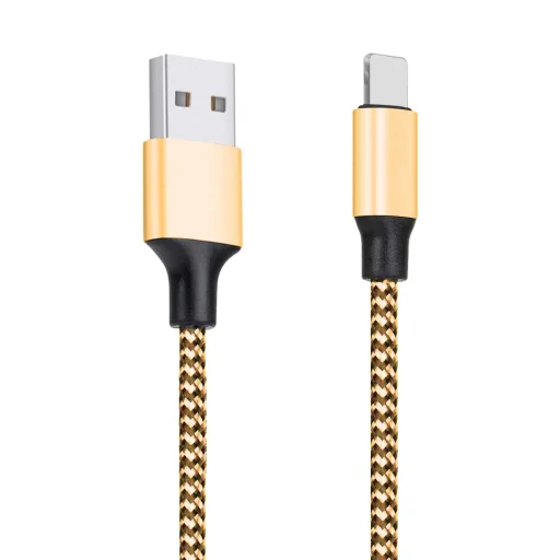 USB - USB Type C nylon harisnyázott kábel 1m arany - 1