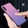 Gradient 9H üveghátlapú tok szilikon kerettel Samsung A50 pink/lila thumbnail