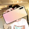 Gradient 9H üveghátlapú tok szilikon kerettel Samsung A50 pink/lila thumbnail