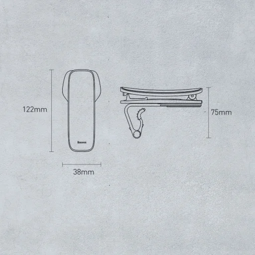Baseus Big Mouth Pro univerzális autós műszerfalra helyezhető telefontartó ezüst (SUDZ-A0S) - 21