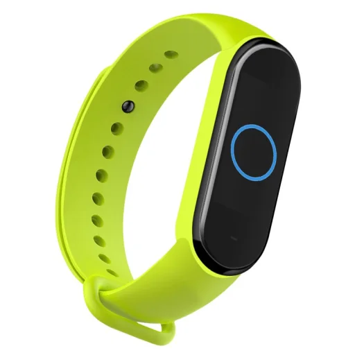 Szilikon Xiaomi Mi Band 5 szíj zöld - 1