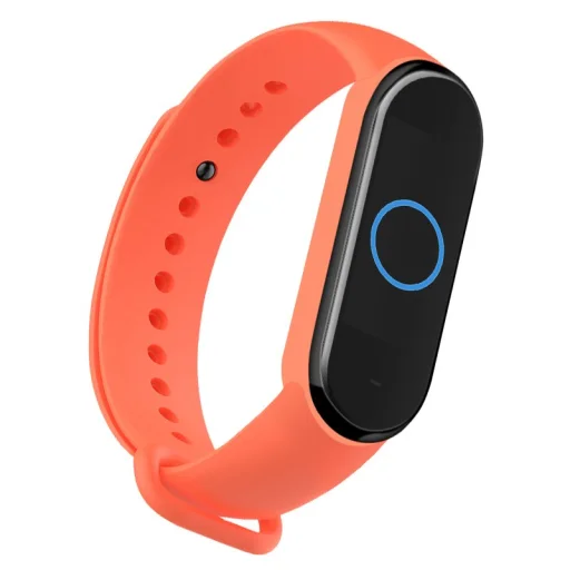 Szilikon Xiaomi Mi Band 5 szíj narancssárga - 1