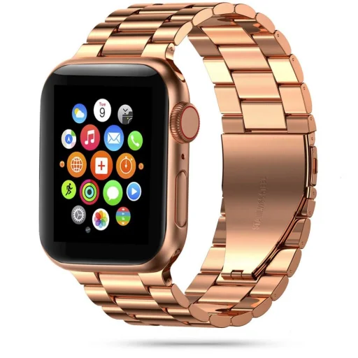 Tech-protect Stainless Apple Watch 1/2/3/4/5/6 (42/44mm) Rózsa Arany - 1
