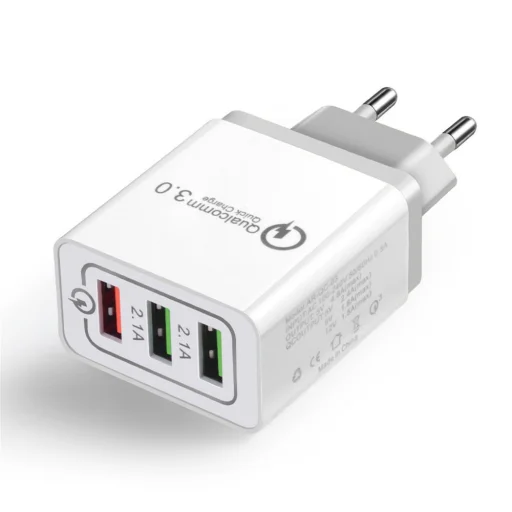 Wozinsky hálózati gyorstöltő adapter Quick Charge QC 3.0 3x USB 30W fehér (WWC-01) - 2