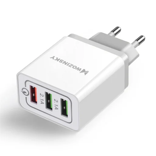 Wozinsky hálózati gyorstöltő adapter Quick Charge QC 3.0 3x USB 30W fehér (WWC-01) - 1