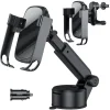 Baseus Rock Solid autós telefontartó elektromos zárhatósággal + 10 Qi vezeték nélküli töltéssel + szivargyújtós töltővel + USB kábellel fekete thumbnail