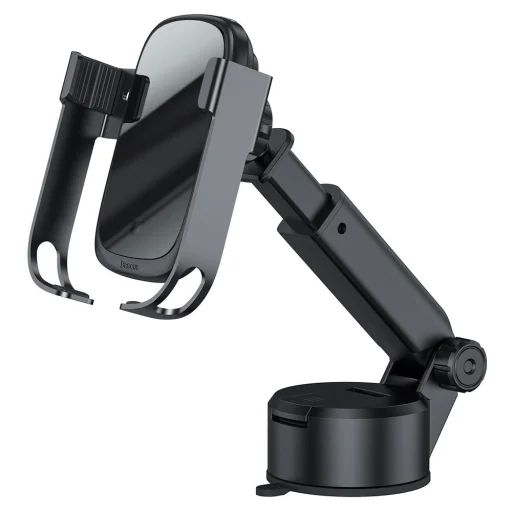 Baseus Rock Solid autós telefontartó elektromos zárhatósággal + 10 Qi vezeték nélküli töltéssel + szivargyújtós töltővel + USB kábellel fekete - 3