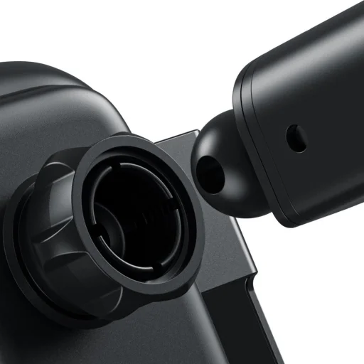 Baseus Rock Solid autós telefontartó elektromos zárhatósággal + 10 Qi vezeték nélküli töltéssel + szivargyújtós töltővel + USB kábellel fekete - 5