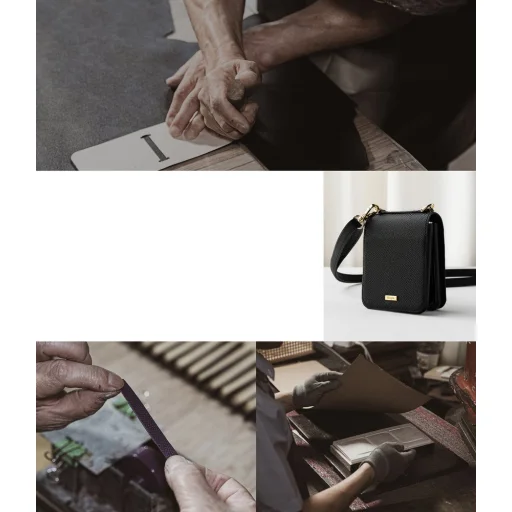 Samsung Galaxy Z Flip Ringke Folio Signature valódi bőr tok vállpánttal fekete (FOSG0001) - 2