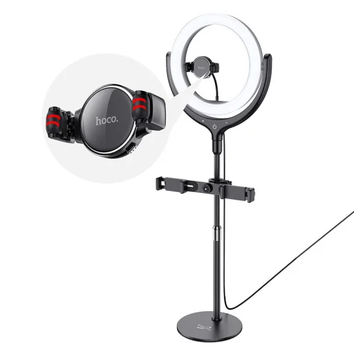 Hoco LV01 Rouge asztali LED körfény, ringlight fekete - 2