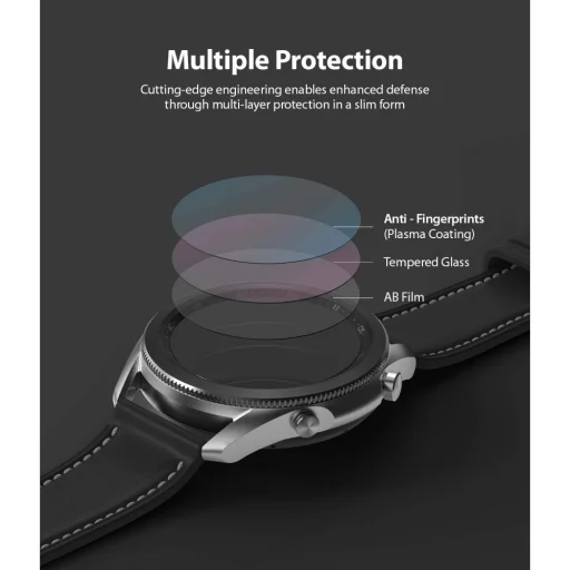 Ringke kijelzővédő okosóra üvegfólia Samsung Galaxy Watch 3 41 mm 4 db - 6