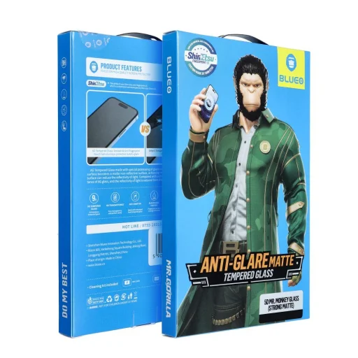 5D Mr. Monkey Glass - Apple iPhone XR/11 fekete (Strong Matte) üvegfólia - 2