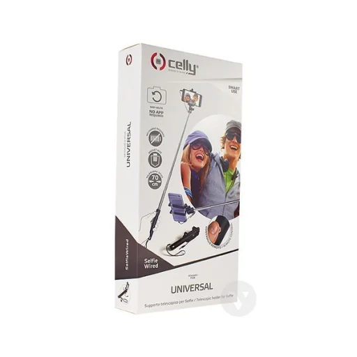 Celly Univerzális Vezetékes Selfie bot 3.5 jack fekete - 1