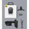 Baseus Rock Solid autós telefontartó elektromos zárhatósággal + 10 Qi vezeték nélküli töltéssel + szivargyújtós töltővel + USB kábellel fekete thumbnail
