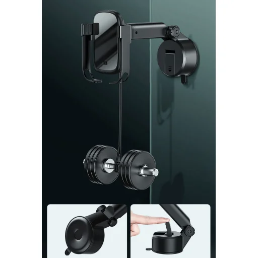 Baseus Rock Solid autós telefontartó elektromos zárhatósággal + 10 Qi vezeték nélküli töltéssel + szivargyújtós töltővel + USB kábellel fekete - 17