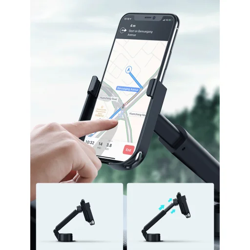 Baseus Rock Solid autós telefontartó elektromos zárhatósággal + 10 Qi vezeték nélküli töltéssel + szivargyújtós töltővel + USB kábellel fekete - 18