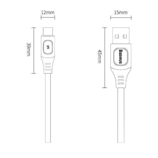 Baseus USB - USB Type C kábel Quick Charge, Power Delivery 5A 1m ezüst (CATSS-A0S) - 16
