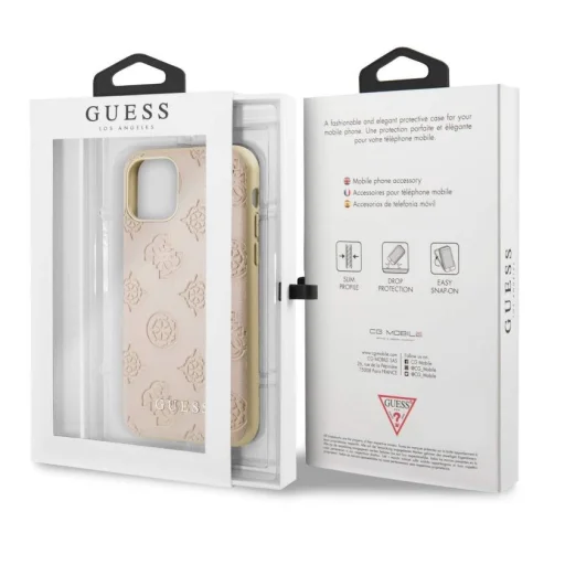 Guess GUHCN58PELLP dombornyomott mintás tok iPhone 11 Pro pink - 4