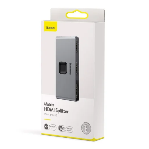 Baseus kétirányú HDMI - 2x HDMI splitter elosztó switcher 4K / 30 Hz szürke (CAHUB-BC0G) - 8