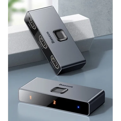 Baseus kétirányú HDMI - 2x HDMI splitter elosztó switcher 4K / 30 Hz szürke (CAHUB-BC0G) - 11